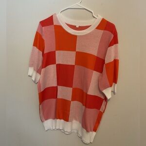 Bold Red, Orange and Pink Knit lightweight Sweater